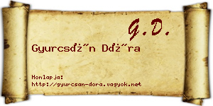 Gyurcsán Dóra névjegykártya